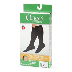 Medline CURAD Knee-High Compression Hosiery - CURAD Knee-High Compression Hosiery with 20-30 mmHg, Tan, Size D, Short Length - MDS1702DTS