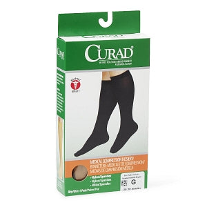 Medline CURAD Knee-High Compression Hosiery - CURAD Knee-High Compression Hosiery with 20-30 mmHg, Tan, Size G, Regular Length - MDS1702GT