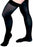 Medline CURAD Thigh-High Compression Hosiery - CURAD Thigh-High Compression Hosiery with 15-20 mmHg, Black, Size B - MDS1707BB