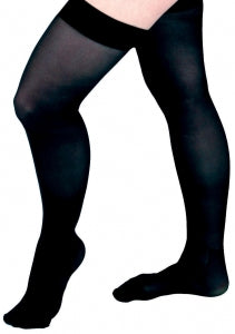 Medline CURAD Thigh-High Compression Hosiery - CURAD Thigh-High Compression Hosiery with 15-20 mmHg, Black, Size D - MDS1707DB