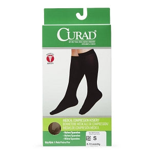 Medline CURAD Knee-High Compression Hosiery - CURAD Knee-High Compression Hosiery with 8-15 mmHg, Tan, Size S, Short Length - MDS1712ATS