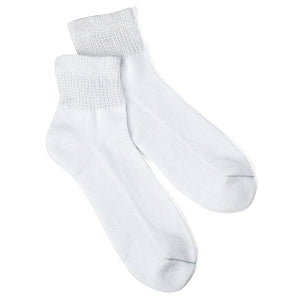 Medline Co-Label Dr. Scholl's Diabetic Ankle Socks - Diabetic and Circulatory Ankle Socks, White, Size M - DSU-2051-WM1