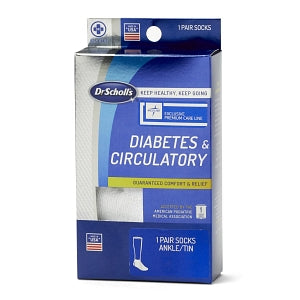 Medline Co-Label Dr. Scholl's Diabetic Ankle Socks - Diabetic and Circulatory Ankle Socks, White, Size XL - DSU-2051-WX1