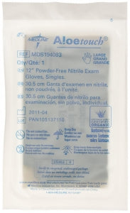 Medline Aloetouch Sterile 12" Powder-Free Nitrile Exam Gloves - Aloetouch Exam Gloves, Nitrile, Powder-Free, Single Glove, Sterile, Size L, 12" - MDS194083