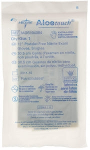 Medline Aloetouch Sterile 12" Powder-Free Nitrile Exam Gloves - Aloetouch Exam Gloves, Nitrile, Powder-Free, Single Glove, Sterile, Size XL, 12" - MDS194084