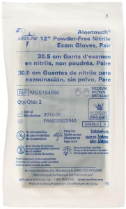 Medline Aloetouch Sterile 12" Powder-Free Nitrile Exam Gloves - Aloetouch Exam Gloves, Nitrile, Powder-Free, Sterile, Size M, 12" - MDS194086