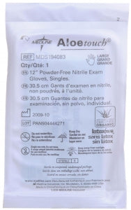 Medline Aloetouch Sterile 12" Powder-Free Nitrile Exam Gloves - Aloetouch Exam Gloves, Nitrile, Powder-Free, Sterile, Size L, 12" - MDS194087