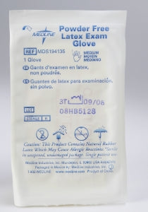 Medline Sterile Powder-Free Latex Exam Gloves - Sterile Powder-Free Latex Exam Gloves, Singles, Size L - MDS194136