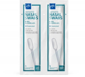 Medline Antiseptic Nasal Swabs with 62% Ethyl Alcohol - Antiseptic 62% Ethyl Alcohol Nasal Swabs - MDS1972