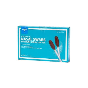 Medline Antiseptic Povidone Iodine Nasal Swabs - Antiseptic Povidone Iodine Nasal Swabs, Teal Box, 2-Packs, 48/Case - MDS1982