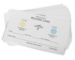 Medline Instrument Sterilization Record Load Cards - Steam Sterilization and EO Gas Load Record Card - MDS200800