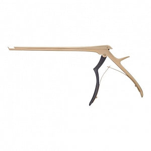 Medline Gold Titanium-Coated Microhandle Kerrison Rongeurs - 10" (25.4 cm) Long 40° Up Cutting Gold Coated Microhandle Kerrison Rongeur with 6 mm Bite - MDS2065106