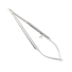 Medline Barraquer Micro Needle Holders - 5-1/4" (13.3 cm) Delicate Curved Nonlocking Barraquer Needle Holder with 6 mm Jaw - MDS2422641