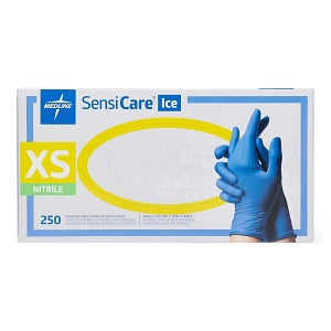 Medline SensiCare Ice Blue Powder-Free Nitrile Exam Gloves - SensiCare Ice Powder-Free Nitrile Exam Gloves, Size XS - MDS2500