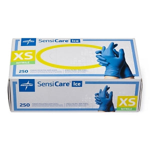 Medline SensiCare Ice Blue Powder-Free Nitrile Exam Gloves - SensiCare Ice Powder-Free Nitrile Exam Gloves, Size XS - MDS2500