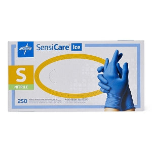 Medline SensiCare Ice Blue Powder-Free Nitrile Exam Gloves - SensiCare Ice Powder-Free Nitrile Exam Gloves, Size S - MDS2501