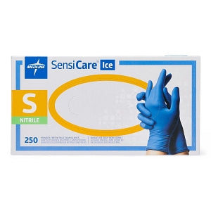 Medline SensiCare Ice Blue Powder-Free Nitrile Exam Gloves - SensiCare Ice Powder-Free Nitrile Exam Gloves, Size S - MDS2501