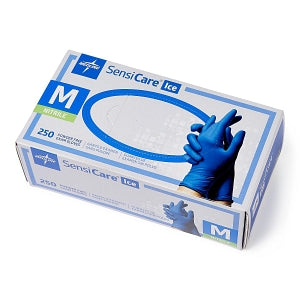 Medline SensiCare Ice Blue Powder-Free Nitrile Exam Gloves - SensiCare Ice Powder-Free Nitrile Exam Gloves, Size M - MDS2502