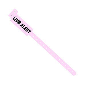 Medline Tamper Resistant Snap Closure Alert ID Bands - Tri-Laminate ID Band, Limb Alert, Adult / Pediatric, Pink - MDS3109LAM