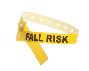 Medline Tamper Resistant Snap Closure Alert ID Bands - Tri-Laminate ID Band, Fall Risk, 1/2" x 13", Yellow - MDS3206FRM1