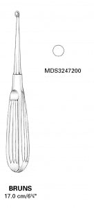 Medline Bruns Bone Curettes - 6.75" (17 cm) Fig 5 Straight Bruns Bone Curette - MDS3247205