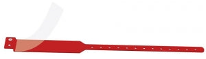 Medline Tamper Resistant Snap Closure ID Bands - 12" Shield-Style Tri-Laminate ID Band, Adult, Red - MDS3284M