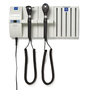 Medline Diagnostic Wallboard Systems - Diagnostic Wall System with 2 Handles, L2 LED Otoscope Head, L2 Xenon Ophthalmoscope Head, and Specula Dispenser - MDS36533003