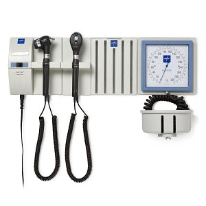 Medline Co-Label Diagnostic Wallboard Systems - Diagnostic Wall System with 2 Handles, Xenon EliteVue Otoscope Head, Xenon L2 Ophthalmoscope Head, Specula Dispenser, and Aneroid BP Device - MDS3653-XEX2-SAXWU