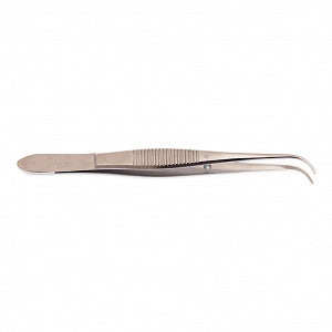 Medline Graefe Dressing Forceps - 4" (10 cm) Curved Serrated Graefe Iris Forceps with 2 mm Tips - MDS4281110