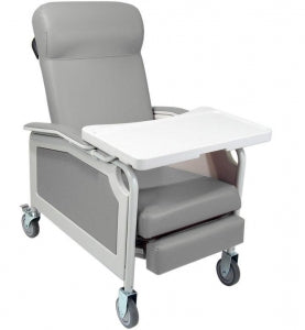 Winco Mfg., LLC Convalescent Recliner Chair - Serenity Convalescent Recliner TB133 with Tray, Grey - 5251-07-TB