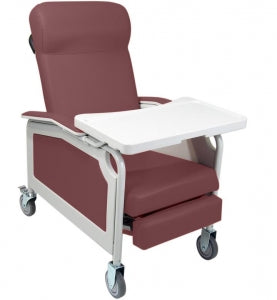 Winco Mfg., LLC Convalescent Recliner Chair - Serenity Convalescent Recliner with Tray, Burgundy - 5251-14