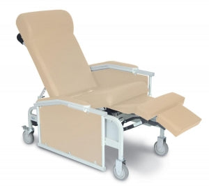 Winco Drop Arm Convalescent Recliners - Drop-Arm Convalescent Recliner with Tray 3-Position Drop Arm, Taupe - 5271-03-TB