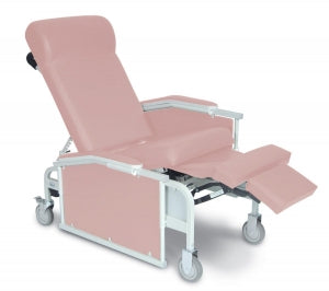 Winco Drop Arm Convalescent Recliners - Drop-Arm Convalescent Recliner, No Tray, 275 lb. Weight Capacity, Mauve - 5271-16