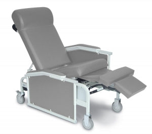 Winco Drop Arm Convalescent Recliners - Drop-Arm Convalescent Recliner, No Tray, 275 lb. Weight Capacity, Gray - 5281-07