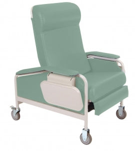 Winco Mfg., LLC XL Convalescent Recliner with Tray - Extra Wide Serenity Recliner, Moss Green - 5291-04-TB