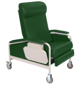 Winco Mfg., LLC XL Convalescent Recliner with Tray - Extra Wide Serenity Recliner, Hunter Green - 5291-06