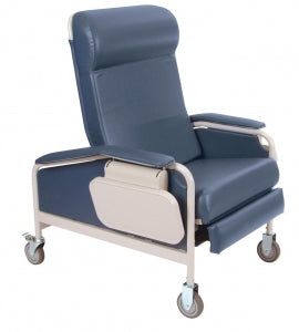 Winco Mfg., LLC XL Convalescent Recliner with Tray - Extra Wide Serenity Recliner, Blueridge Vinyl, 49"H x 36.25"W x 44"L - 5291-17