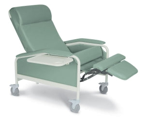 Winco INC Wide Care Cliner Clinical Recliners - Extra-Wide Vinyl Clinical Recliner, Moss Green, 25" - 6540-04