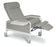 Winco INC Wide Care Cliner Clinical Recliners - Extra-Wide Vinyl Clinical Recliner, Steel Casters, Gray - 6541-07