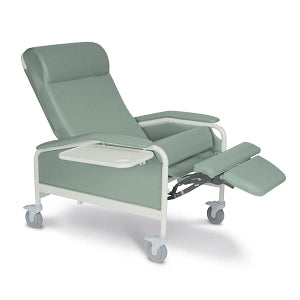 Winco INC Wide Care Cliner Clinical Recliners - Extra-Wide Vinyl Clinical Recliner, Steel Casters, Blueridge - 6541-08