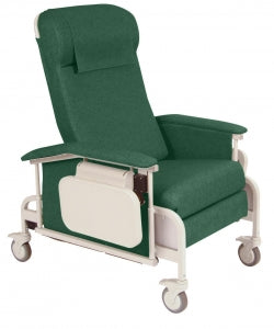 Winco Drop Arm Clinical Recliners - Serenity Drop-Arm Clinical Recliner, Hunter Green - 6550-06-00-HM