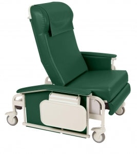 Winco Wide-Drop Arm Clinical Recliners - Extra-Wide Drop-Arm Vinyl Clinical Recliner, Hunter Green - 6570-06