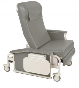 Winco Wide-Drop Arm Clinical Recliners - Extra-Wide Drop-Arm Vinyl Clinical Recliner, Gray, TB133 - 6570-07-TB