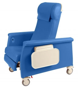 Winco Swing Arm Dialysis Recliners - Elite Clinical Recliner with Dual Swing-Away Arms, Royal Blue - 6940-02