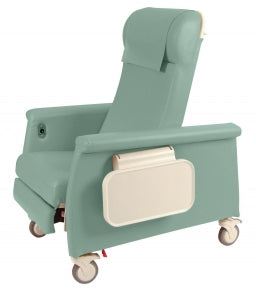 Winco Swing Arm Dialysis Recliners - Elite Clinical Recliner with Dual Swing-Away Arms, Moss Green - 6940-04