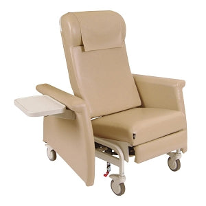 Winco Swing Arm Dialysis Recliners - Elite Clinical Recliner with Dual Swing-Away Arms, Left Pivot Table and Heat, Doe - 6940-30-00-HT-00-PS