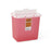 Medline Biohazard Patient Room Sharps Disposal Containers - Sharps Container with Flap, Clear and Red, 2 gal. - MDS701202F