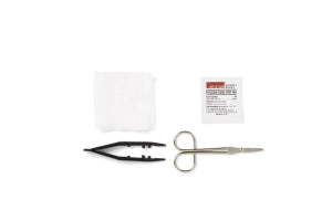 Medline Economy Suture Removal Trays - Suture Removal Tray with Wire Metal Littauer Scissors and PVP Prep Pad - MDS701550