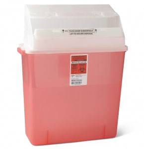 Medline Biohazard Patient Room Sharps Disposal Containers - Sharps Container, Red, 3 gal. - MDS705203