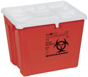 Medline Large PG-II Waste and Sharps Containers - PG-II Flat Sharps Container, Red, 8 gal. - MDS705208